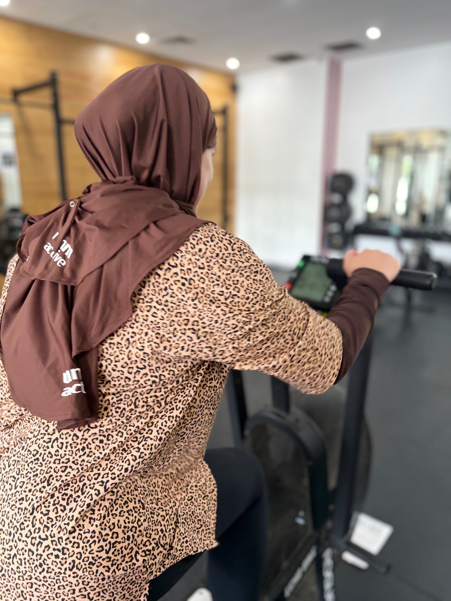 Leopard print modest gym wear 