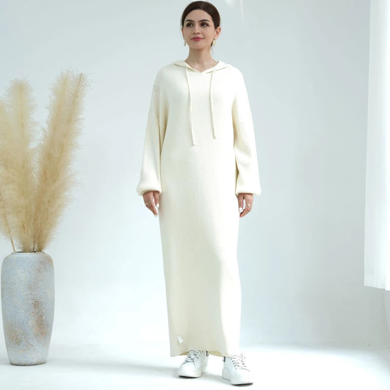 Layl Knit hoodie Abaya