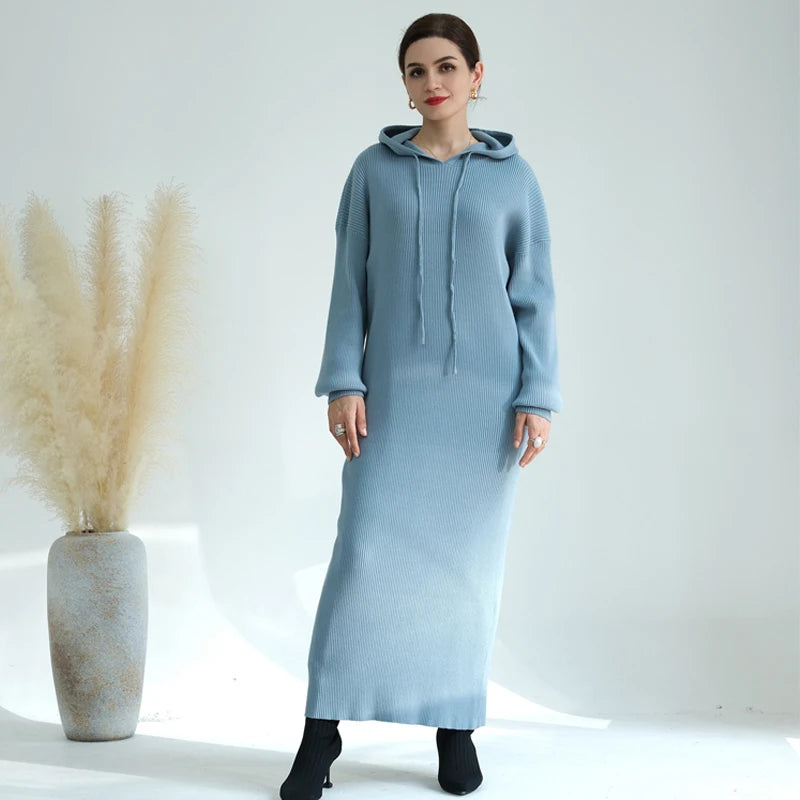 Layl Knit hoodie Abaya
