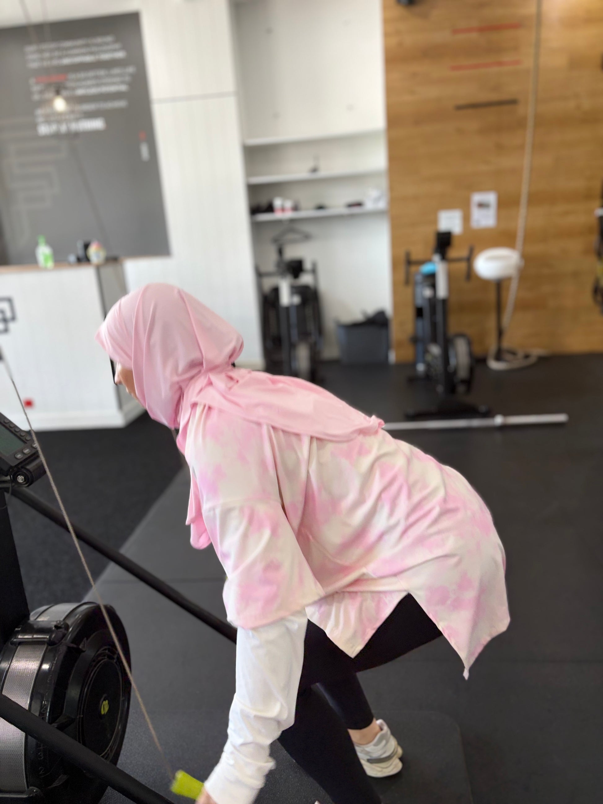 modest gym outfit with sports hijab