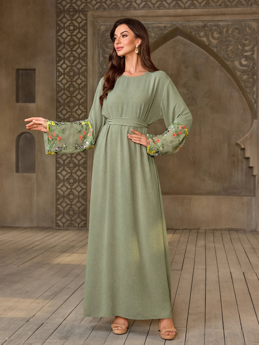 Olive Bloom Abaya