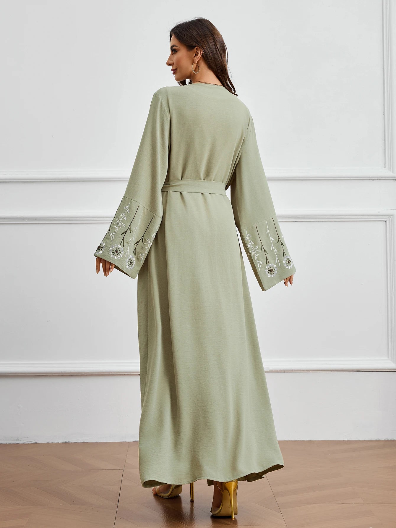 Zaynah Wrap Dress | Embroidered Elegance