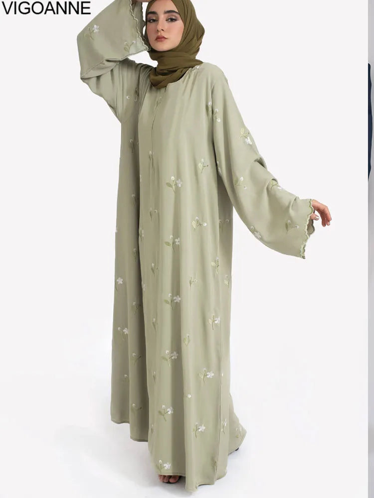 Garden Abaya | Breastfeeding-Friendly Floral Elegance
