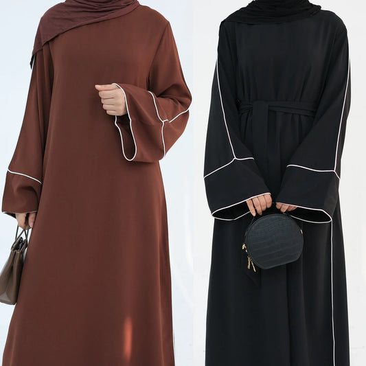 Layali Contrast Trim Abaya