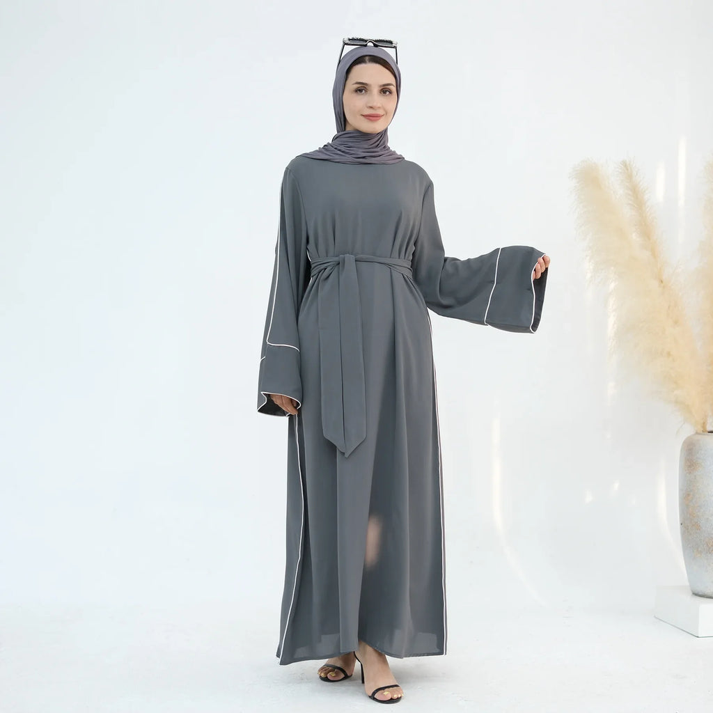 Layali Contrast Trim Abaya